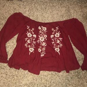 Abercrombie & Fitch off the shoulder flowered top